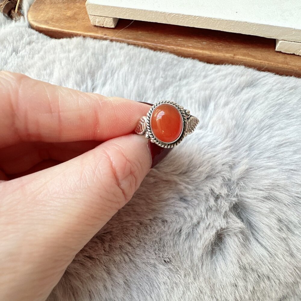 Carnelian Sterling Silver Ring